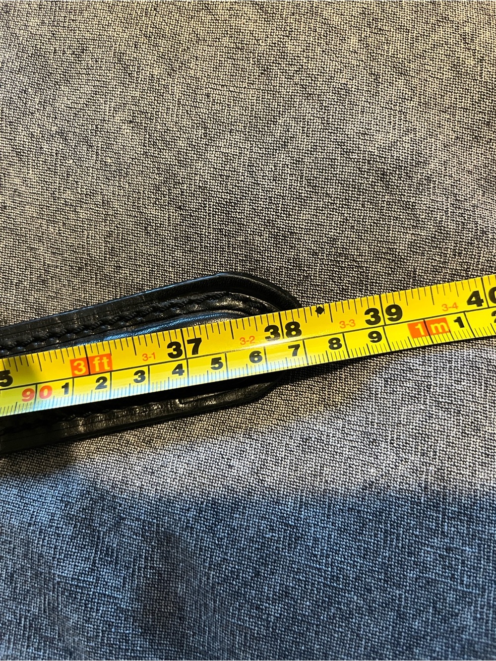 Vintage Brighton Size 34 Black Crocodile Embossed Leather Belt Silver Buckle Sty - Picture 7 of 7